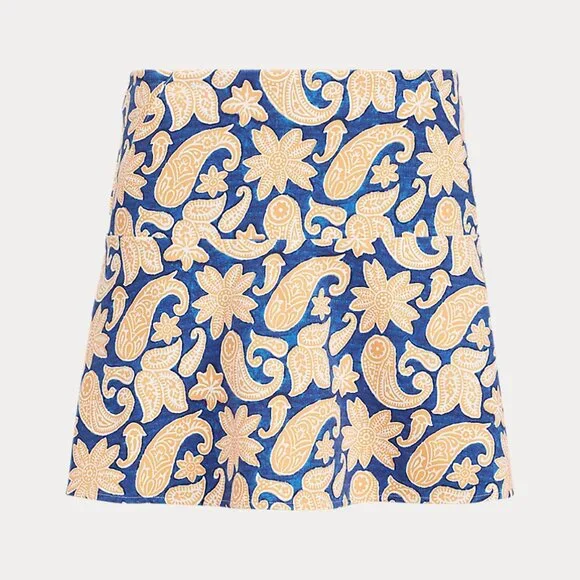 Polo Ralph Lauren Golf Women’s Orange Paisley Moisture Wicking A-Line Skort Sz M